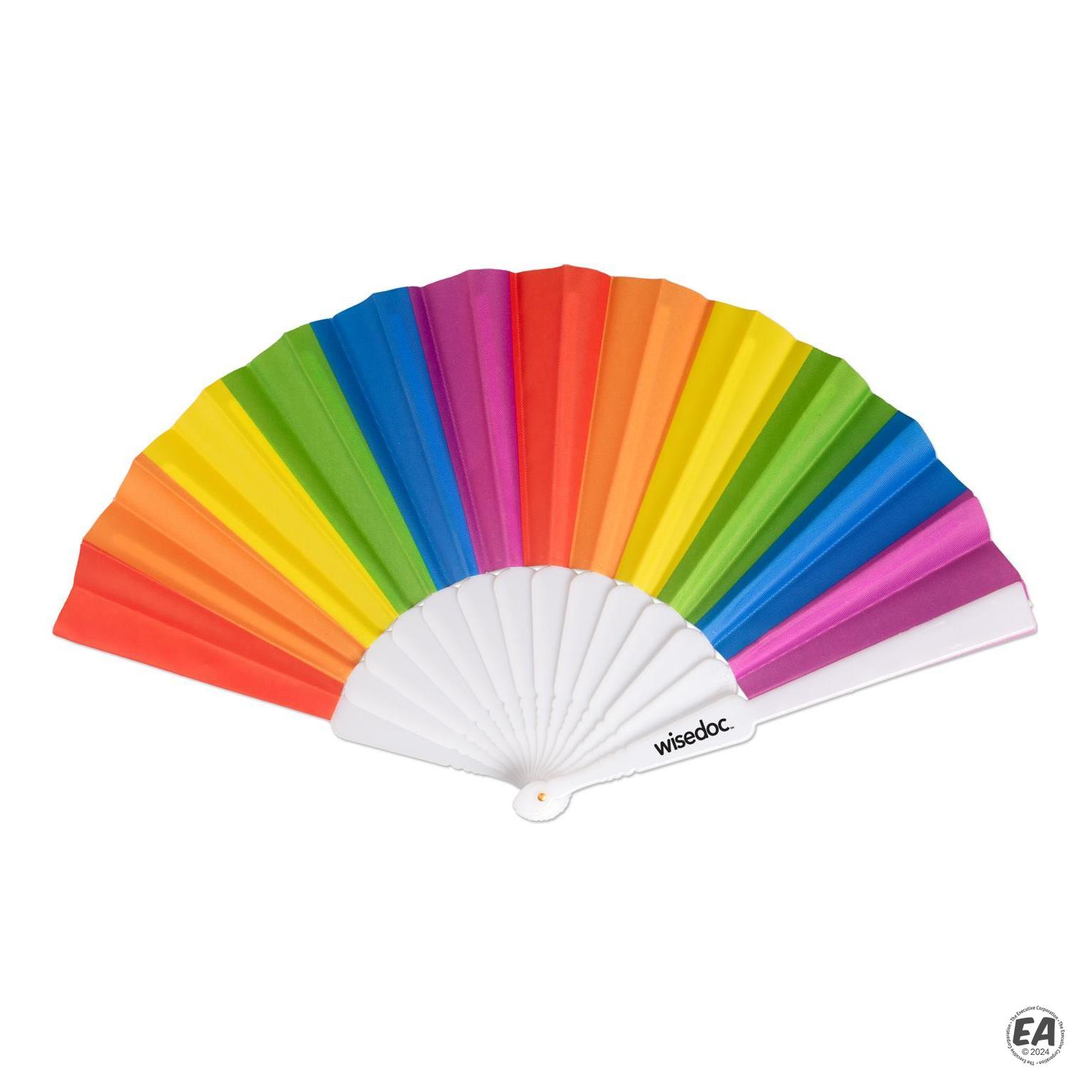 Customized Rainbow Folding Hand Fan | Custom Cooling Fans | Promotional ...