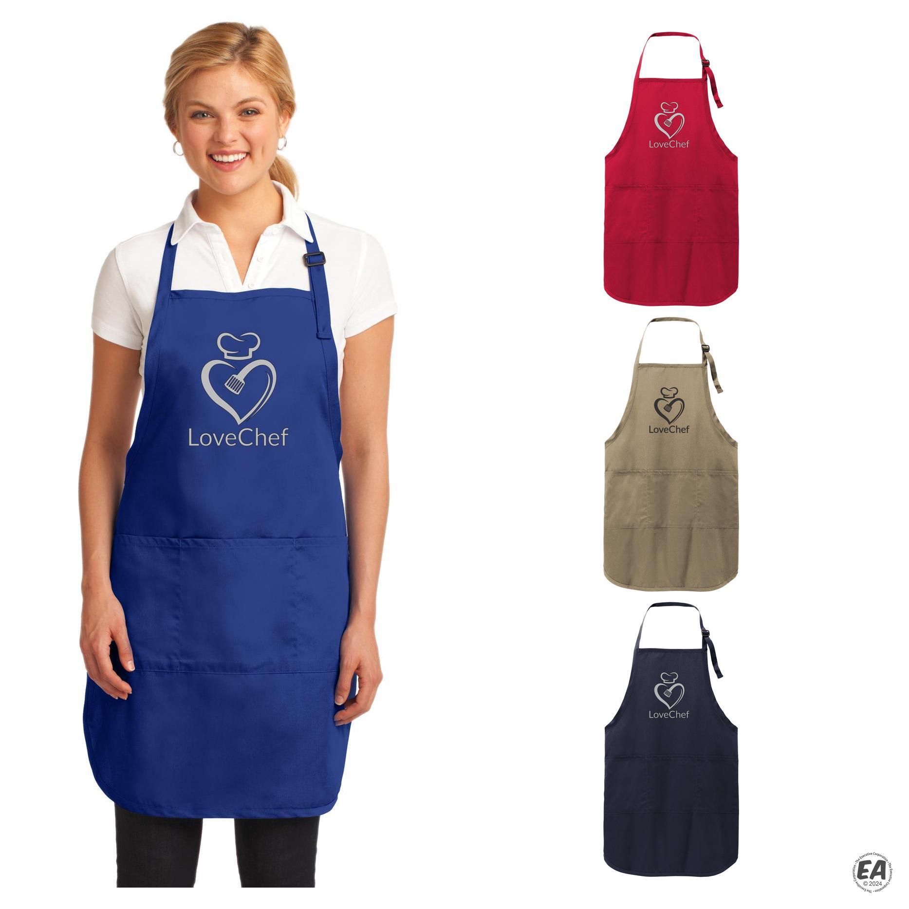 Custom Port Authority A703 Easy Care Full-Length Apron with Stain ...