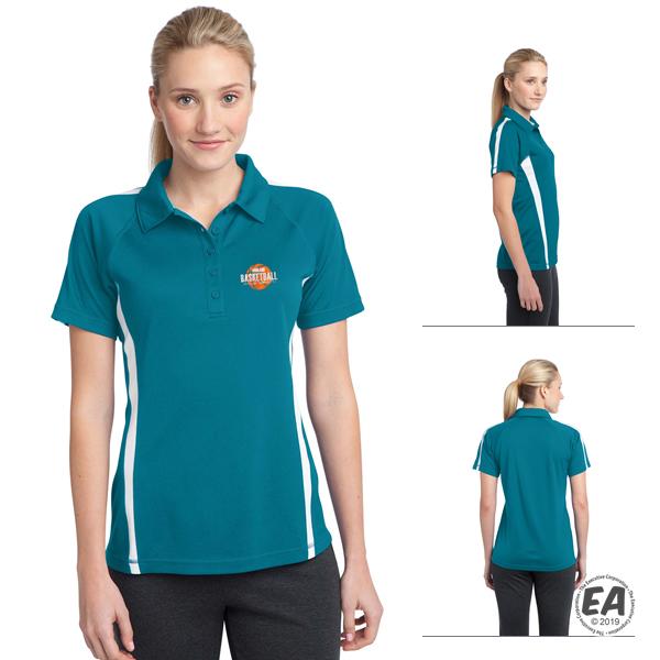 Customized Sport Tek LST685 Ladies PosiCharge Micro-Mesh Colorblock Polo, Branded Ladies Performance Polos