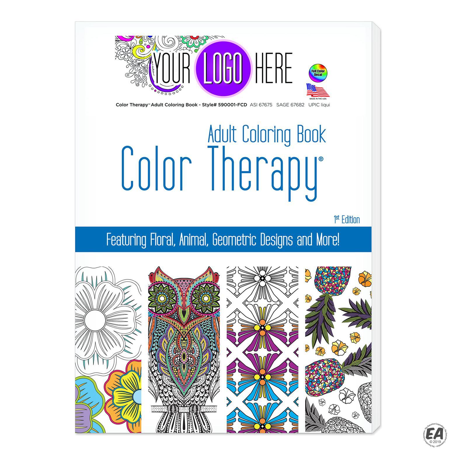 Promotional Liquimark Color Therapy 24 Page Adult Coloring Book ...