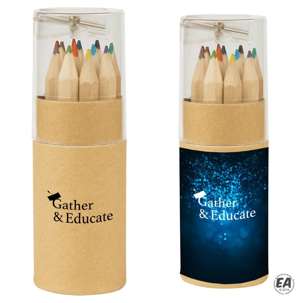 Custom 12-Piece Colored Pencils Tube With Sharpener