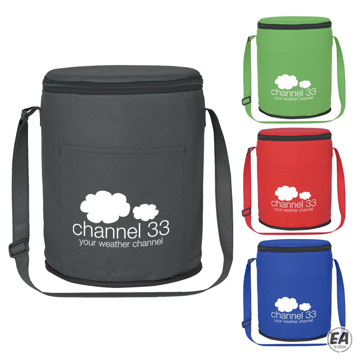 Customized Non Woven Round Kooler Bag Promotional Cooler Bags Branded Non Woven Round Kooler 3119