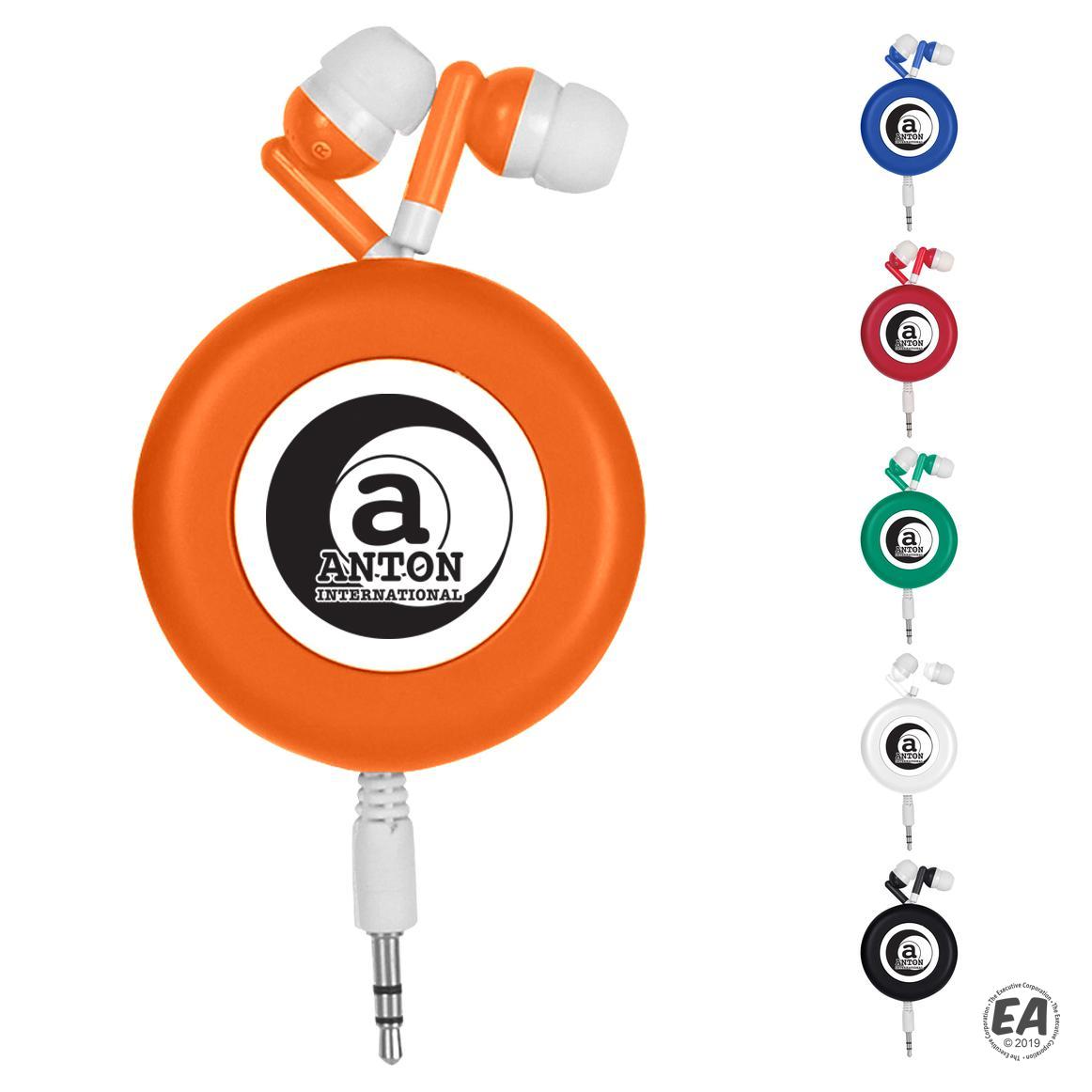 Promotional Retro Retractable Ear Buds Branded Earbuds Customized