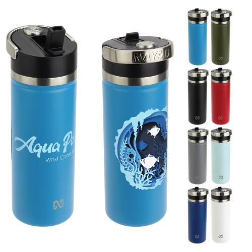 Promotional Nayad Ranger Stainless Bottles with Flip Top Spout (40