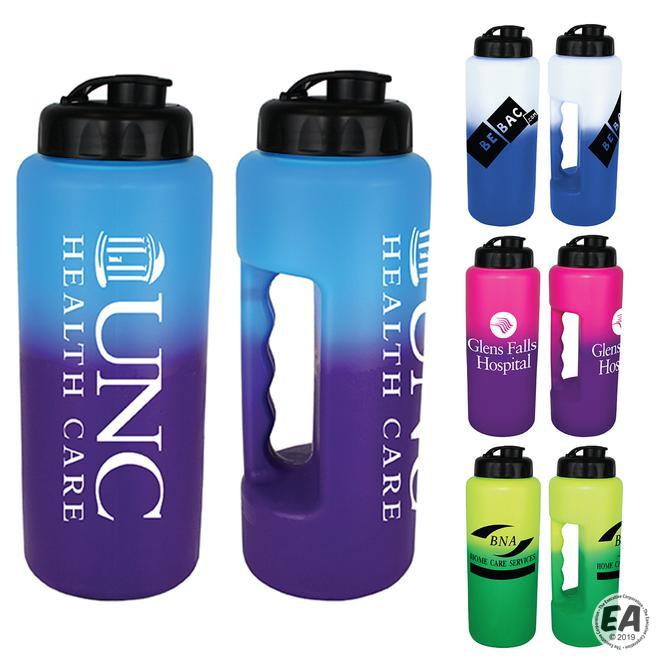 Promotional 32 oz Mood Color Changing Grip Water Bottle with Flip Top Cap