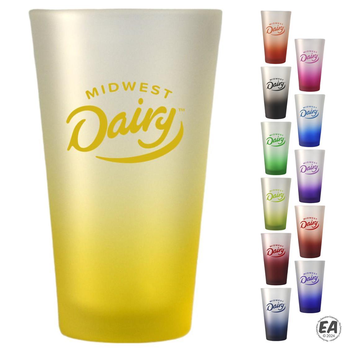 Customized 16 Oz Pint Mixing Glass With Frosty Blend Spray Promotional Pint Glasses Custom 8498