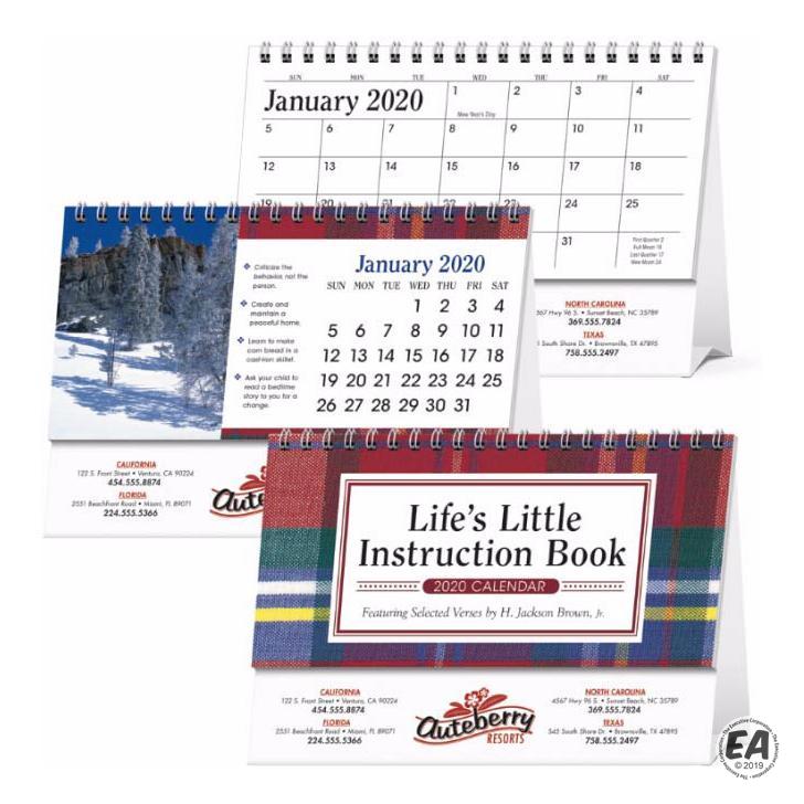 Promotional Life's Little Instruction Book Desk Customized Calenders