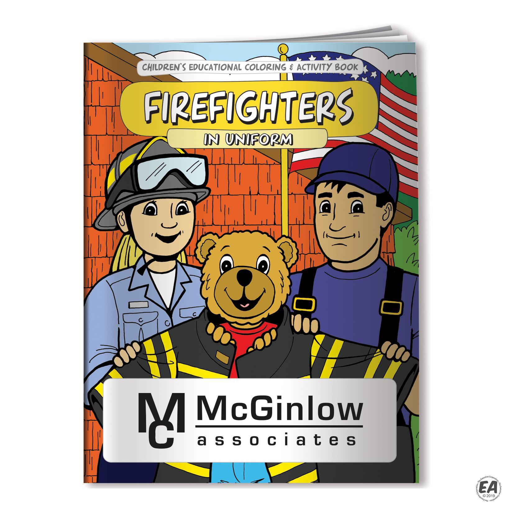 Customized Coloring Book Firefighters in Uniform Branded Coloring