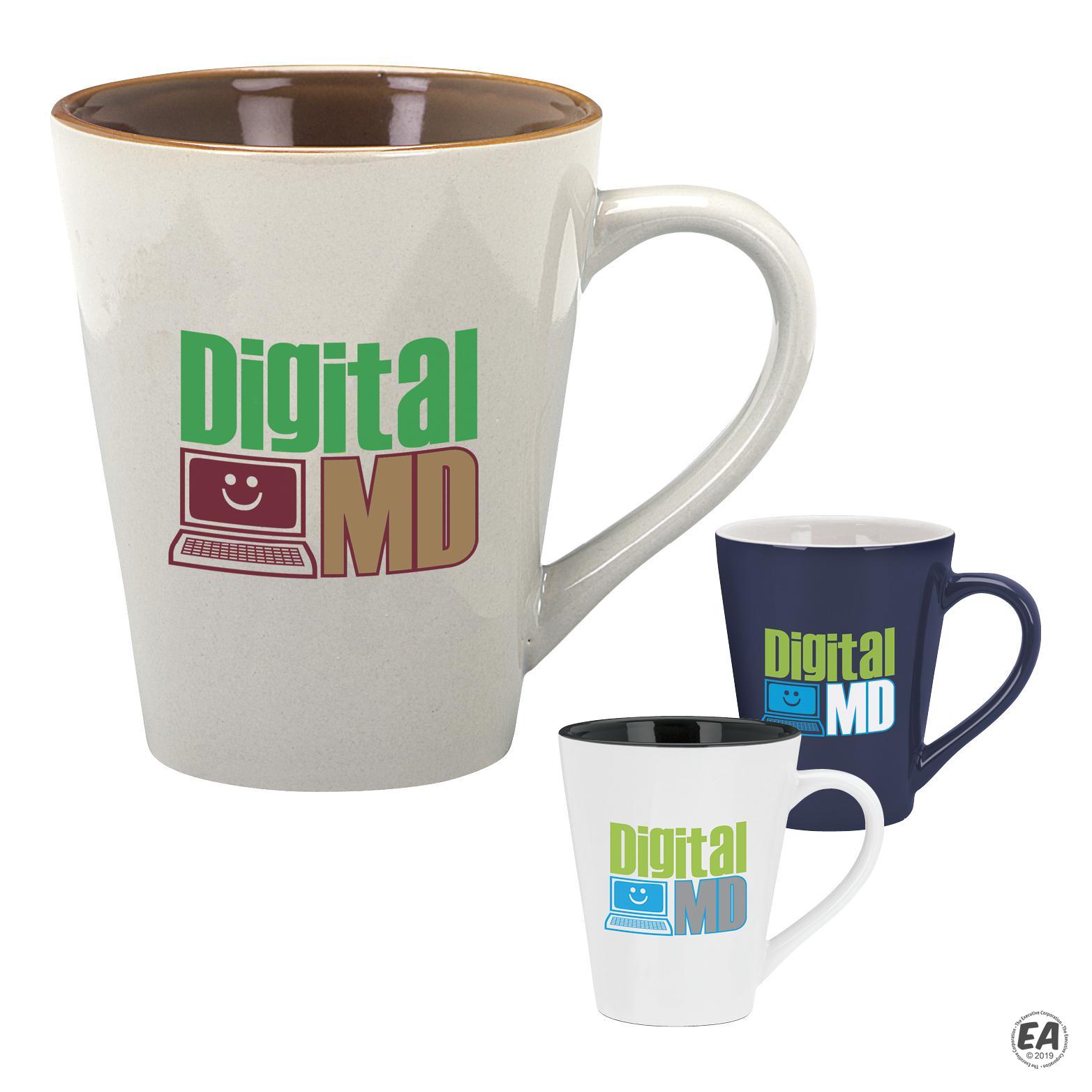 Customized 14 oz. Designer Two-Tone Cafe Mug | Promotional Coffee Mugs ...